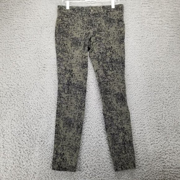 Pilcro Jeans Womens 28 Serif Olive Green Camo Print Corduroy Skinny Stretch - Picture 1 of 15